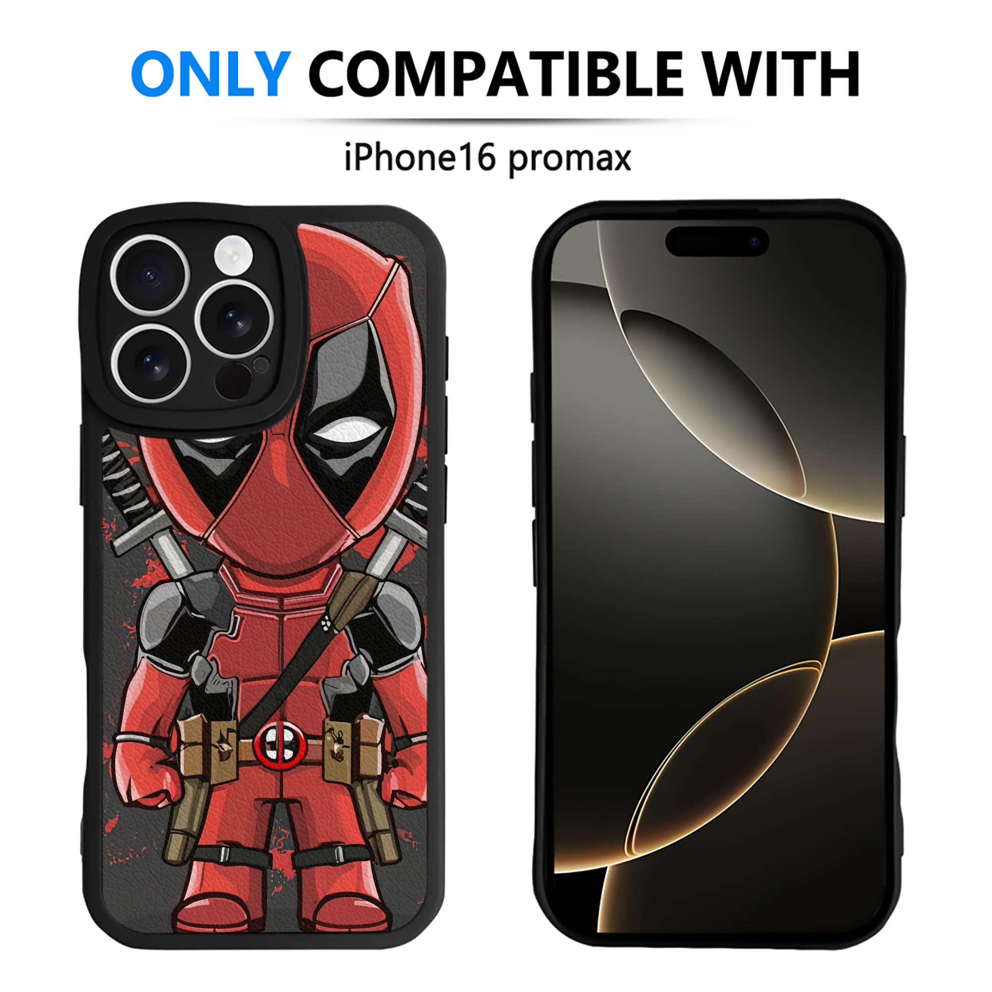 （画像用） Deadpool デッドプール 【iPhone 16シリーズ対応】シリコンスマホケース（レザー調） 材質：シリコン